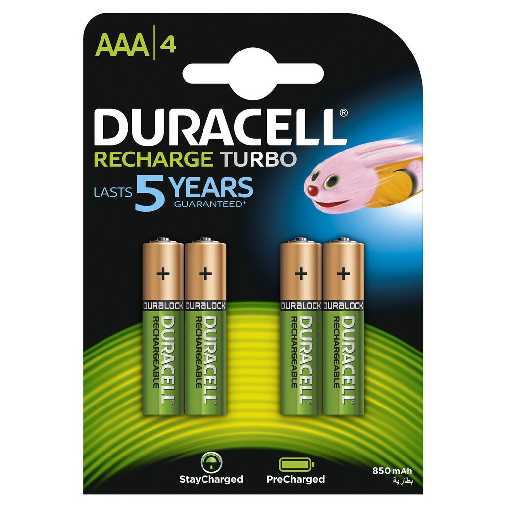 Įkraunami elementai Duracell AAA (850 mAh) LR03 4vnt. цена и информация | Elementai | pigu.lt