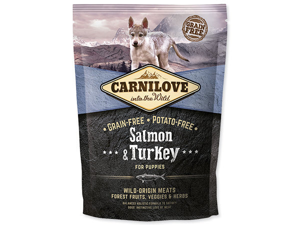 Carnilove Salmon & Turkey Puppy 1,5kg цена и информация | Sausas maistas šunims | pigu.lt