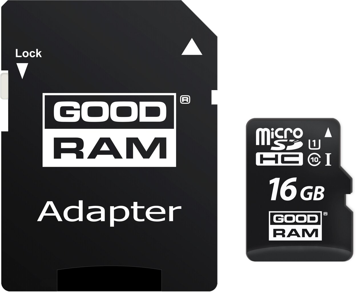 Atminties kortelė GoodRam microSDHC 16GB CL10 +adapteris +kortelių skaitytuvas kaina ir informacija | Atminties kortelės telefonams | pigu.lt