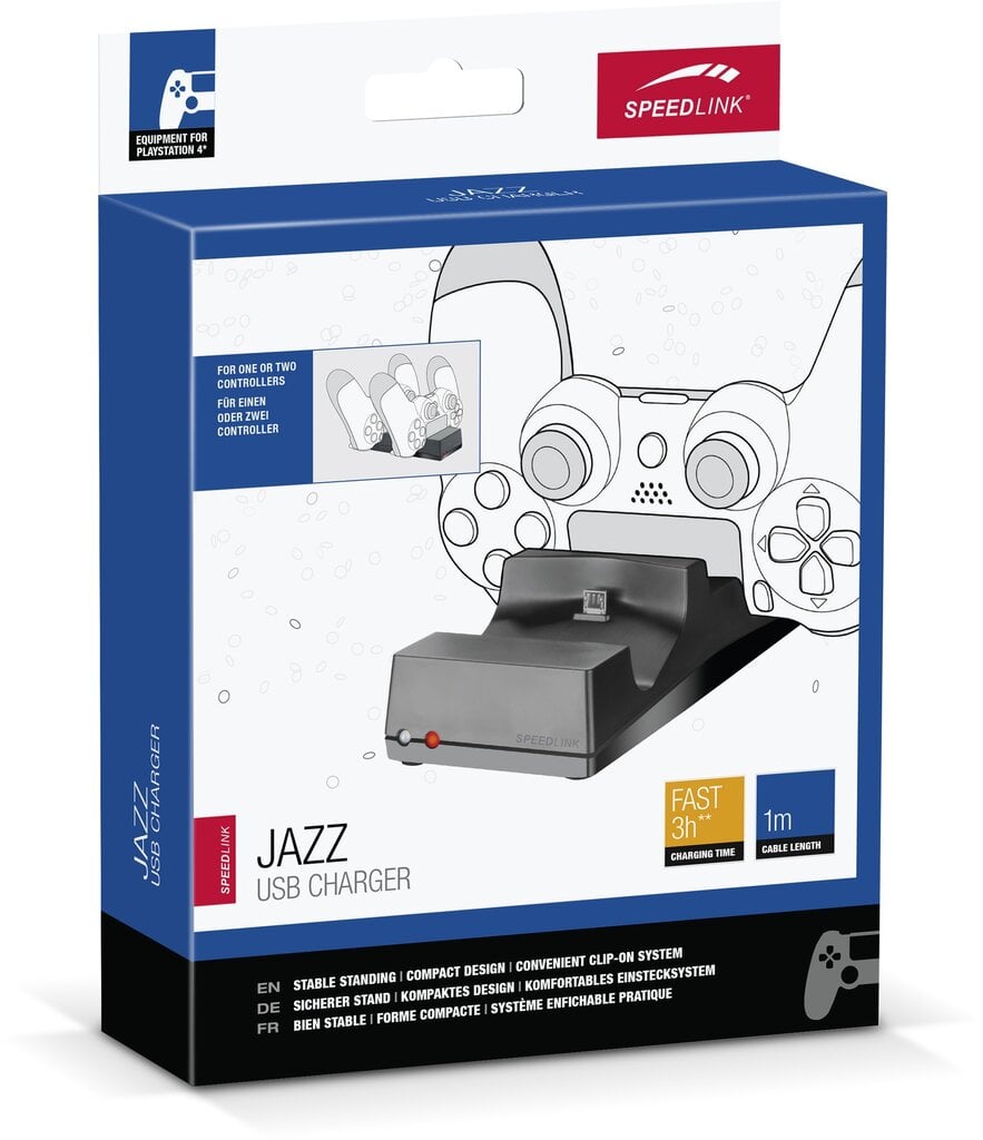 Speedlink įkroviklis dvejiems pulteliams Jazz PS4 (SL-450000-BK) kaina ir informacija | Žaidimų pultai  | pigu.lt