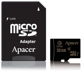 Apacer microSDHC карта памяти UHS-I Class10 32GB + SD адаптер цена и информация | Карты памяти для телефонов | pigu.lt
