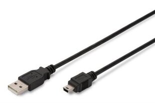 Assmann AK-300108-010-S, USB-A/Mini USB-B, 1 м цена и информация | Кабели и провода | pigu.lt