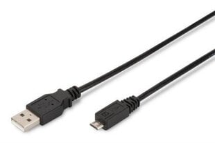 Digtus AK-300110-030-S, USB-A/Micro USB-B, 3 м цена и информация | Кабели и провода | pigu.lt