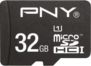 PNY SDU32GPER50-EF, micro SDHC 32GB (+ SD adapteris) kaina ir informacija | Atminties kortelės telefonams | pigu.lt