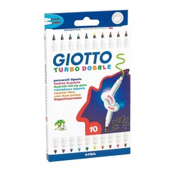 Фломастеры Fila Giotto Dobble, двусторонние, 10 цветов, 424 600 цена и информация | Принадлежности для рисования, лепки | pigu.lt