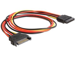 Delock, SATA 15 Pin M/F, 50 cm kaina ir informacija | Kabeliai ir laidai | pigu.lt