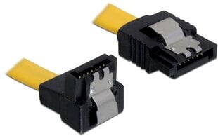 Delock Cable SATA 6 Gb/s male straight > SATA male down 30 cm yellow metal цена и информация | Кабели и провода | pigu.lt