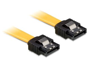 Delock Cable SATA 6 Gb/s 30 cm straight/straight metal yellow kaina ir informacija | Kabeliai ir laidai | pigu.lt