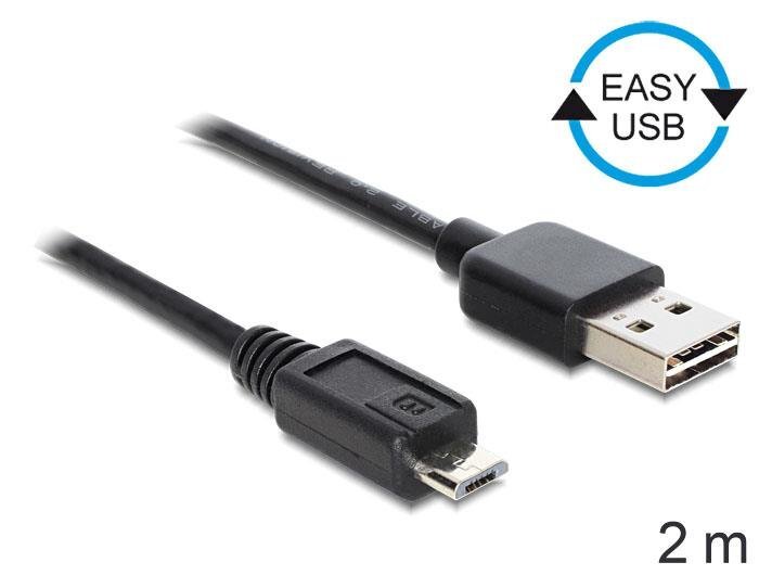 Delock 83367, Easy USB-A/Micro USB, 2 m kaina ir informacija | Kabeliai ir laidai | pigu.lt