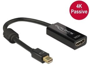 Delock Adapter mini Displayport 1.2 male > HDMI female 4K Passive black kaina ir informacija | Adapteriai, USB šakotuvai | pigu.lt