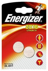 Energizer CR2016 elementai, 2 vnt. kaina ir informacija | Energizer Dviračių priedai ir aksesuarai | pigu.lt