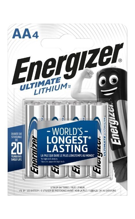 Battery, ENERGIZER Ultimate Lithium, AAA, L92, 1.5V, 4 pcs цена и информация | Elementai | pigu.lt