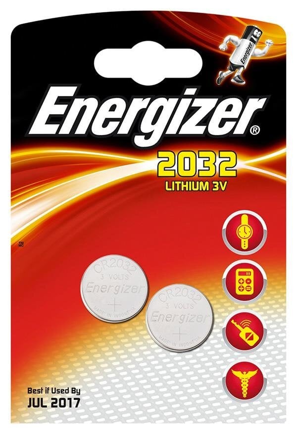 Energizer CR2032 elementai, 2 vnt. kaina ir informacija | Elementai | pigu.lt