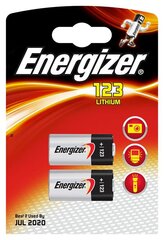 Energizer Photo Lithium 123 elementai, 2 vnt. kaina ir informacija | Energizer Dviračių priedai ir aksesuarai | pigu.lt