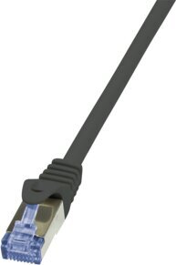 Komutacinis kabelis LogiLink Cat.6A 10G S/FTP PIMF PrimeLine 1,5m juodas цена и информация | Kabeliai ir laidai | pigu.lt