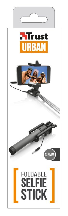 Asmenukių lazda Trust Urban, Juoda kaina ir informacija | Asmenukių lazdos (selfie sticks) | pigu.lt