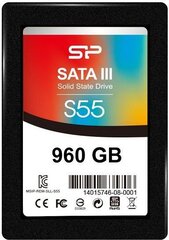 Silicon Power S55 960 GB SATA3 (SP960GBSS3S55S25) цена и информация | Внутренние жёсткие диски (HDD, SSD, Hybrid) | pigu.lt