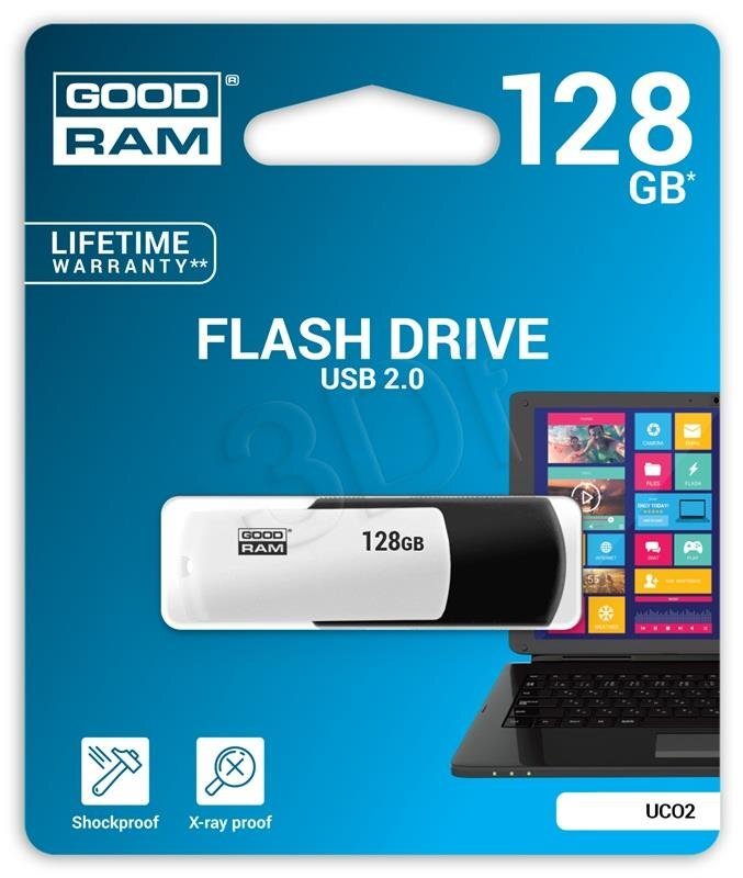 GOODRAM - COLOR MIX 128GB USB2.0 BLACK&WHITE kaina ir informacija | USB laikmenos | pigu.lt