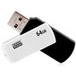 Goodram UTS3 64GB 2.0 Juoda/Balta цена и информация | USB laikmenos | pigu.lt