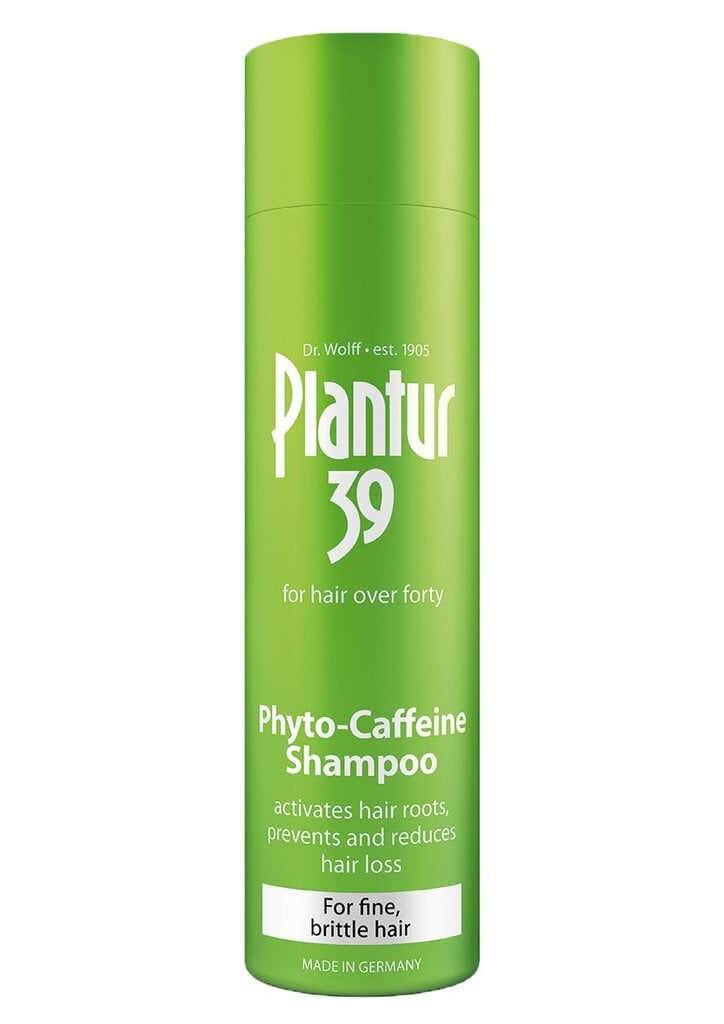 Šampūnas su kofeinu nuo plaukų slinkimo Plantur 39, 250ml kaina ir informacija | Šampūnai | pigu.lt