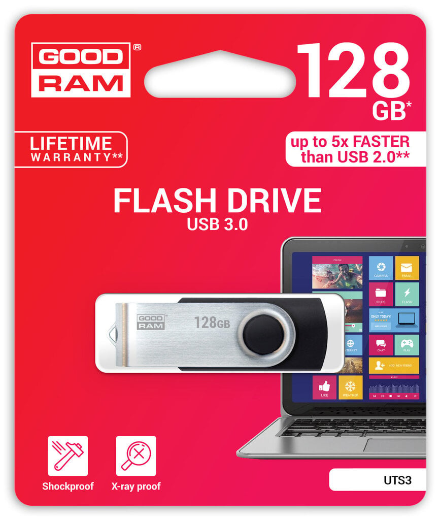 Goodram Pendrive UTS3 128GB 3.0 цена и информация | USB laikmenos | pigu.lt