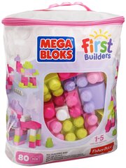 Mega Bloks комплект кубиков, розовые,  80 штук, сумка, DCH62​ цена и информация | Конструкторы и кубики | pigu.lt