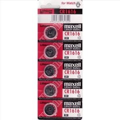 Maxell CR1616 elementas, 5 vnt. kaina ir informacija | Elementai | pigu.lt