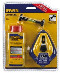 IRWIN žymeklio rinkinys + mėlyna kreida, 30 m. kaina ir informacija | Mechaniniai įrankiai | pigu.lt