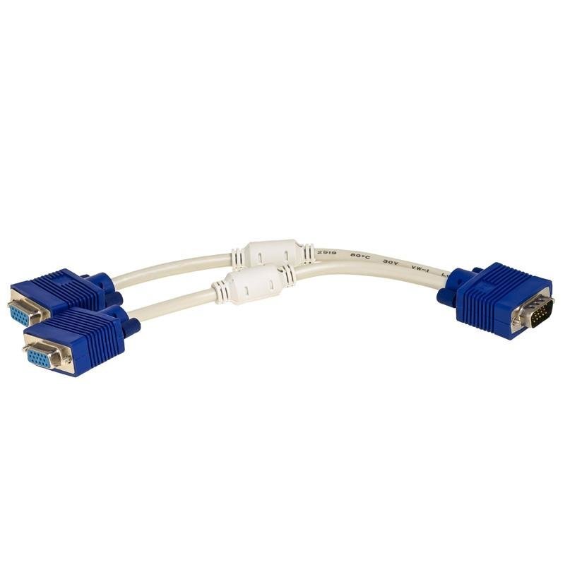 Akyga adapteris VGA 15-PIN / 2X VGA 15-PIN, 25 cm цена и информация | Adapteriai, USB šakotuvai | pigu.lt