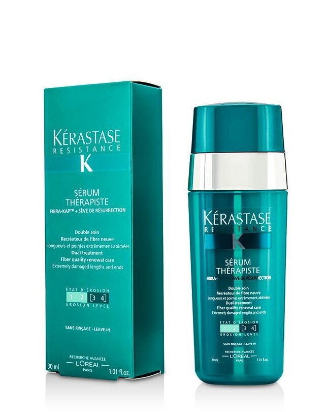 Serumas pažeistiems plaukams Kerastase Resistance K Sérum Thérapiste 30 ml цена и информация | Priemonės plaukų stiprinimui | pigu.lt