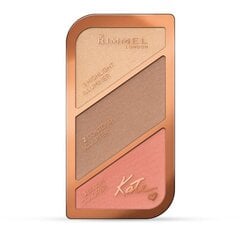 Veido kontūravimo paletė Rimmel Kate, 002 Coral Glow kaina ir informacija | Makiažo pagrindai, pudros | pigu.lt