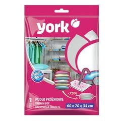 Вакуумный мешок для одежды YORK, 60 x 70 x 34 cм цена и информация | Вешалки и мешки для одежды | pigu.lt