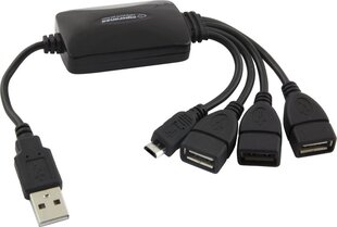 Esperanza EA158 Šakotuvas 4 jungtys USB2.0 - 3 x USB, 1 x microUSB. kaina ir informacija | Adapteriai, USB šakotuvai | pigu.lt