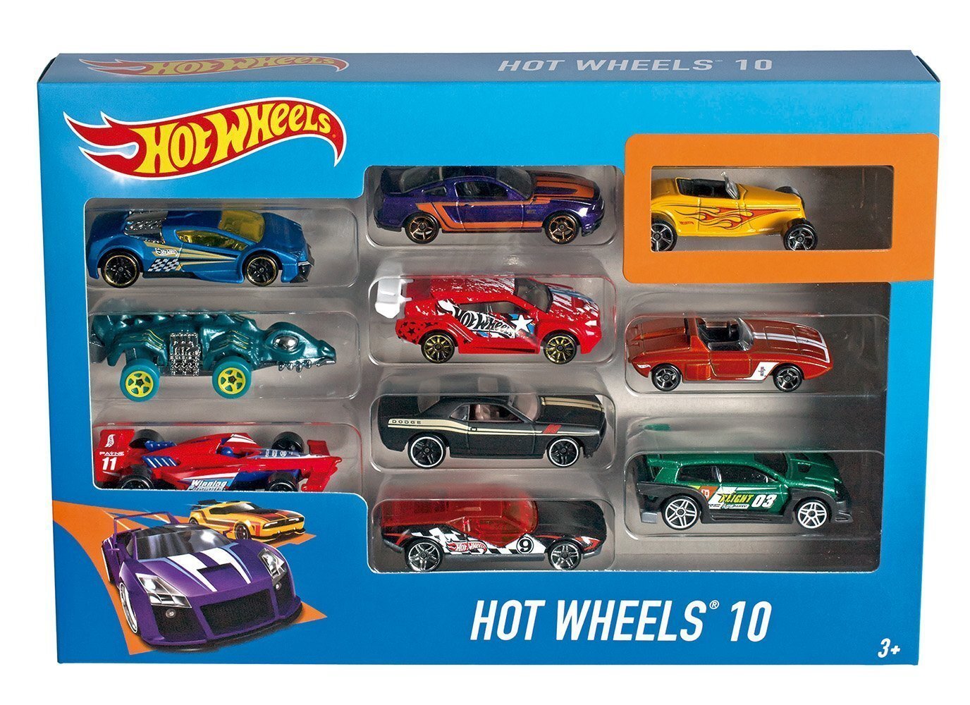 Automodelių rinkinys 10 vnt. Hot Wheels, 54886 цена и информация | Žaislai berniukams | pigu.lt