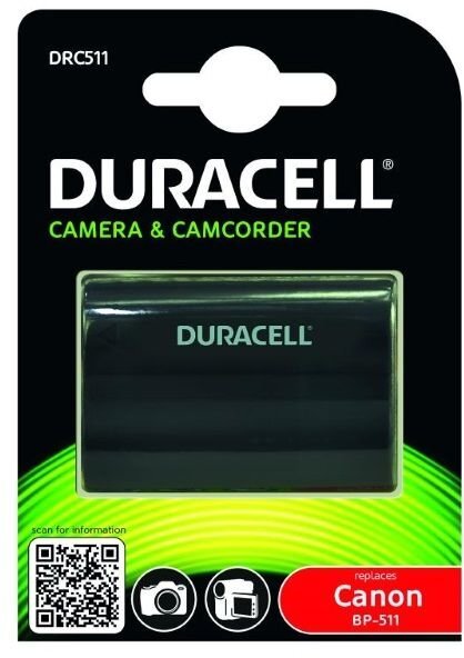 Duracell baterija, analogas Canon BP-508 BP-511 BP-512 BP-514 BP-522 P-535, 1400mAh цена и информация | Akumuliatoriai fotoaparatams | pigu.lt