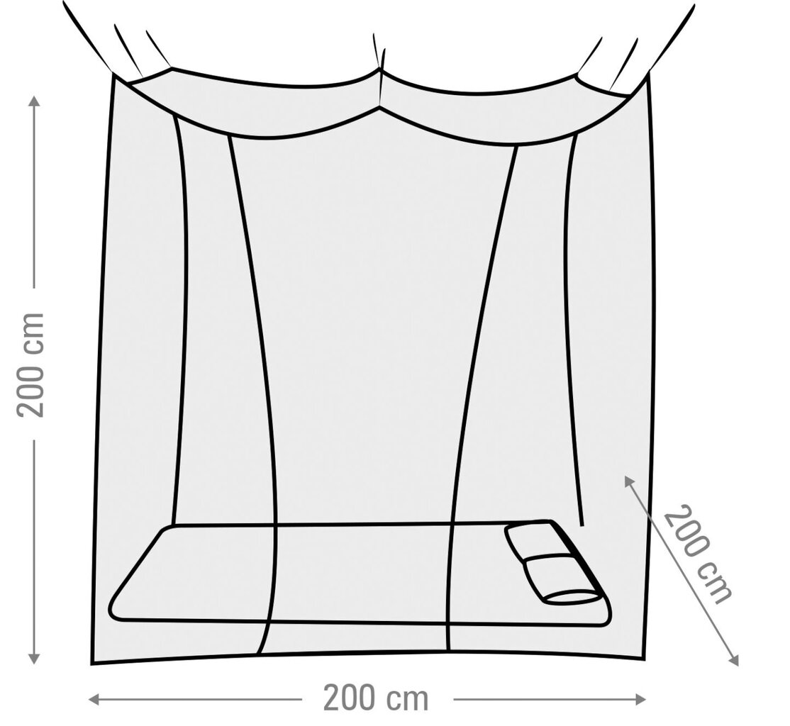 Apsauginis lovos tinklelis nuo vabzdžių Abbey 200x200 cm kaina ir informacija | Kitas turistinis inventorius | pigu.lt