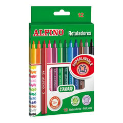 Классические фломастеры ALPINO Markers в 12 цветах цена и информация | Принадлежности для рисования, лепки | pigu.lt