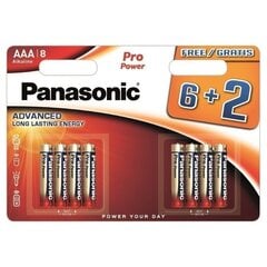 Panasonic battery LR03PPG/8B (6+2) цена и информация | Батарейки | pigu.lt