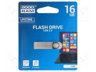 Флешка GOODRAM - UUN2 16Гб Серебристый USB2.0 цена и информация | USB накопители | pigu.lt