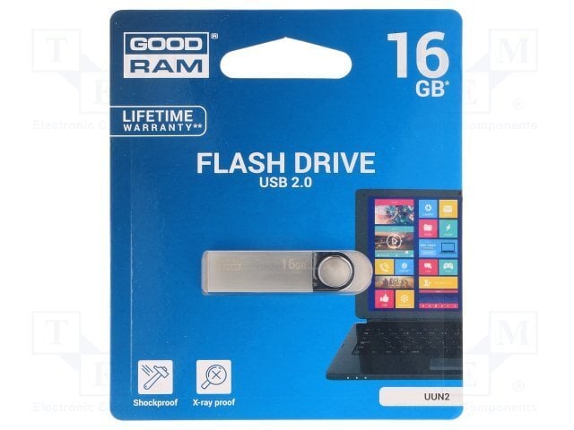 Atmintinė GOODRAM - UUN2 16GB Silver USB2.0 цена и информация | USB laikmenos | pigu.lt