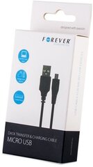 Универсальный микро USB кабель данных и заряда Forever, 3 м, черный цена и информация | Кабели для телефонов | pigu.lt