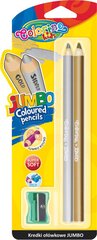 Цветные карандаши с точилкой COLORINO KIDS Jumbo, золотой и серебряный, 51675PTR цена и информация | Принадлежности для рисования, лепки | pigu.lt