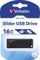 Atmintinė Verbatim - Slider 16GB Black цена и информация | USB laikmenos | pigu.lt