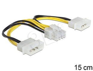 Delock 2x Molex - 8pin 0.15m kaina ir informacija | Kabeliai ir laidai | pigu.lt