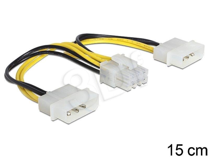 Delock 2x Molex - 8pin 0.15m цена и информация | Kabeliai ir laidai | pigu.lt