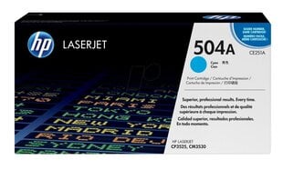 HP No.504A (CE251A), синий картридж цена и информация | Картриджи для лазерных принтеров | pigu.lt