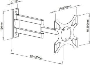 Techly 301450 19-37” цена и информация | Кронштейны и крепления для телевизоров | pigu.lt