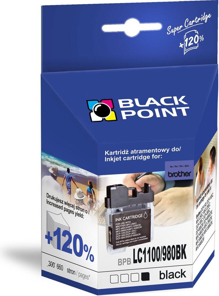 Black Point Brother BPB LC1100/980XLBK kaina ir informacija | Kasetės rašaliniams spausdintuvams | pigu.lt