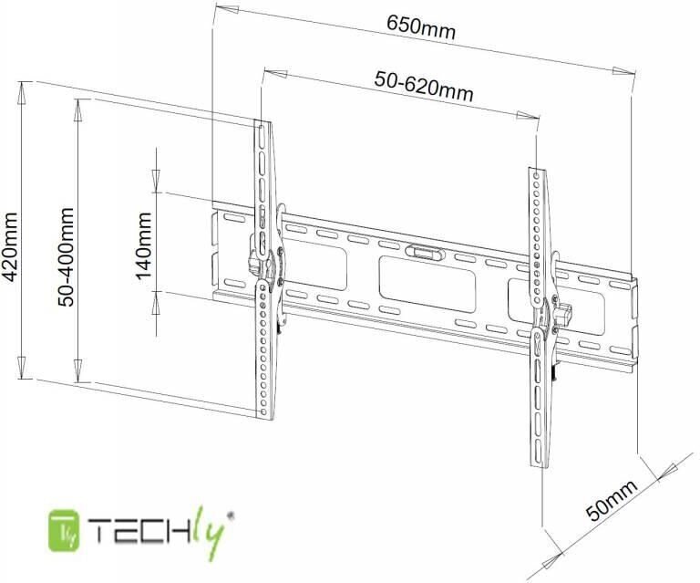 Techly ICA-PLB-131L 40-65” kaina ir informacija | Televizorių laikikliai, tvirtinimai | pigu.lt