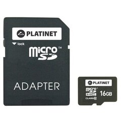 Platinet microSDHC 16Гб [class 10, Adapter SD] цена и информация | Карты памяти для телефонов | pigu.lt